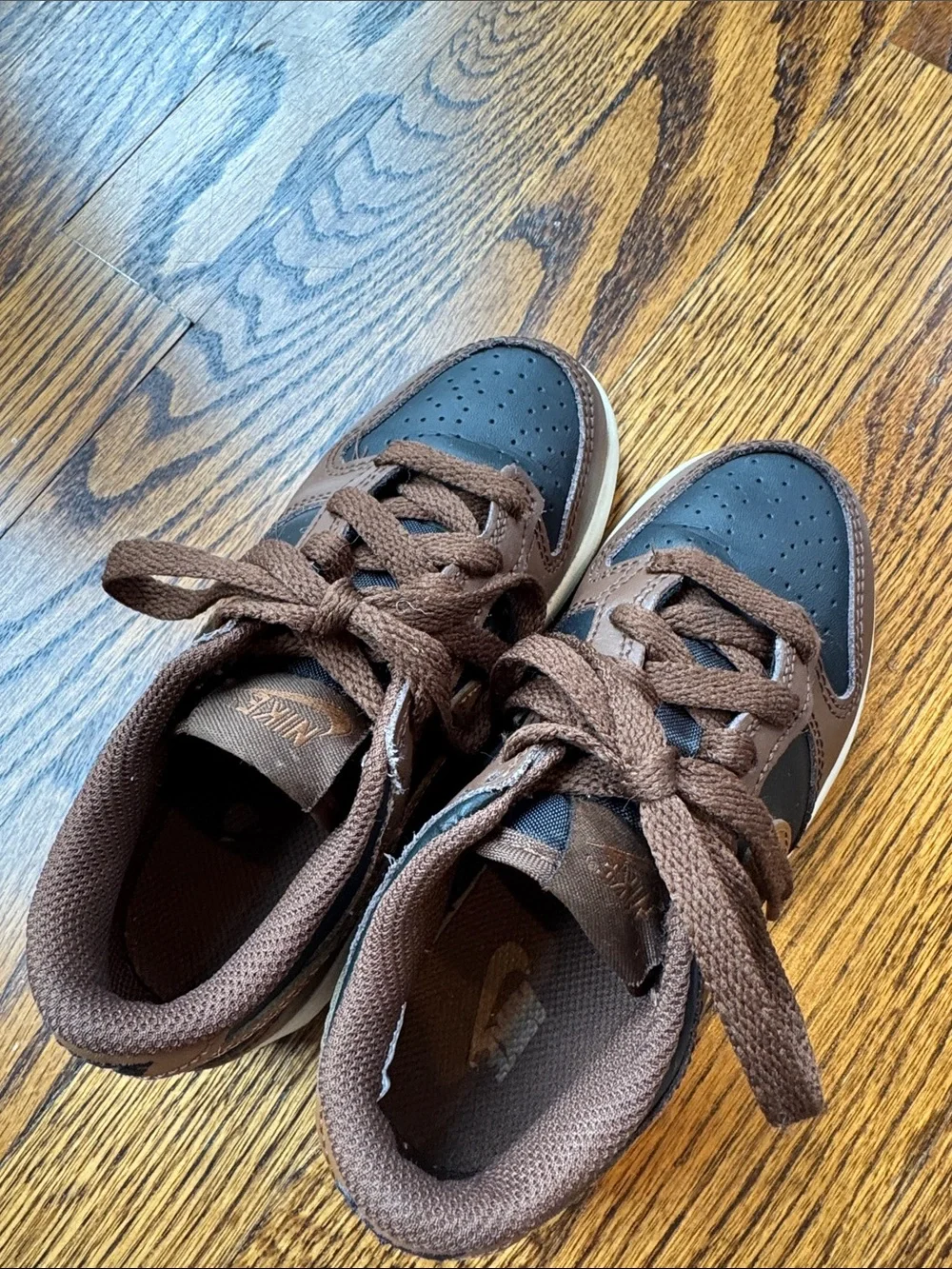 Nike Kids Brown and Black Low-Top Dunks Sneakers